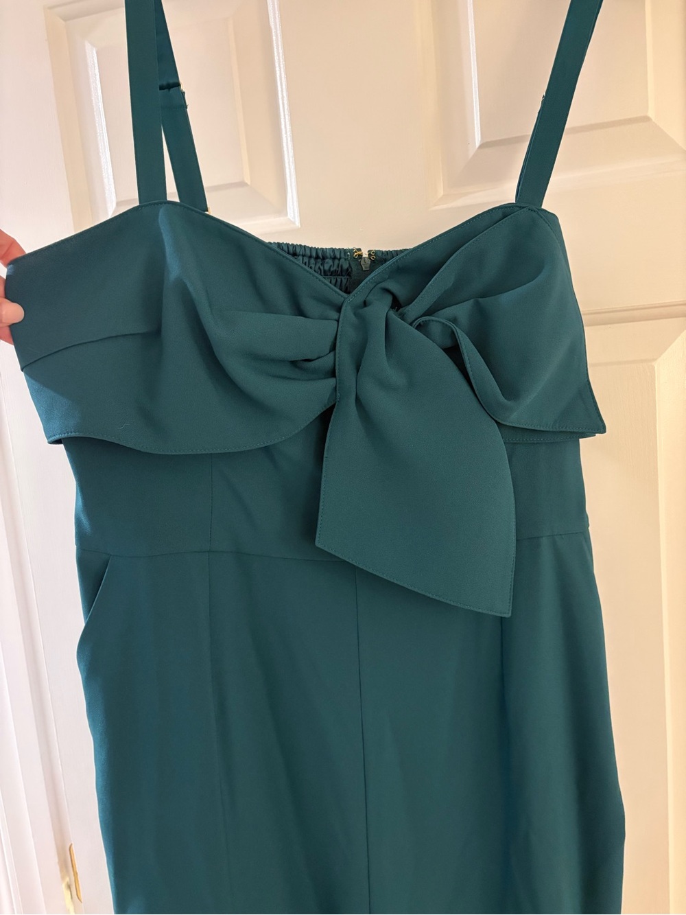 Lilly Pulitzer Teal Bow-Front Jumpsuit (Size 14)